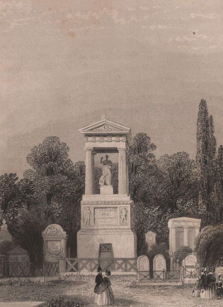 PARIS. Monument du Général Foy, Père Lachaise. BICKNELL 1845 old antique print